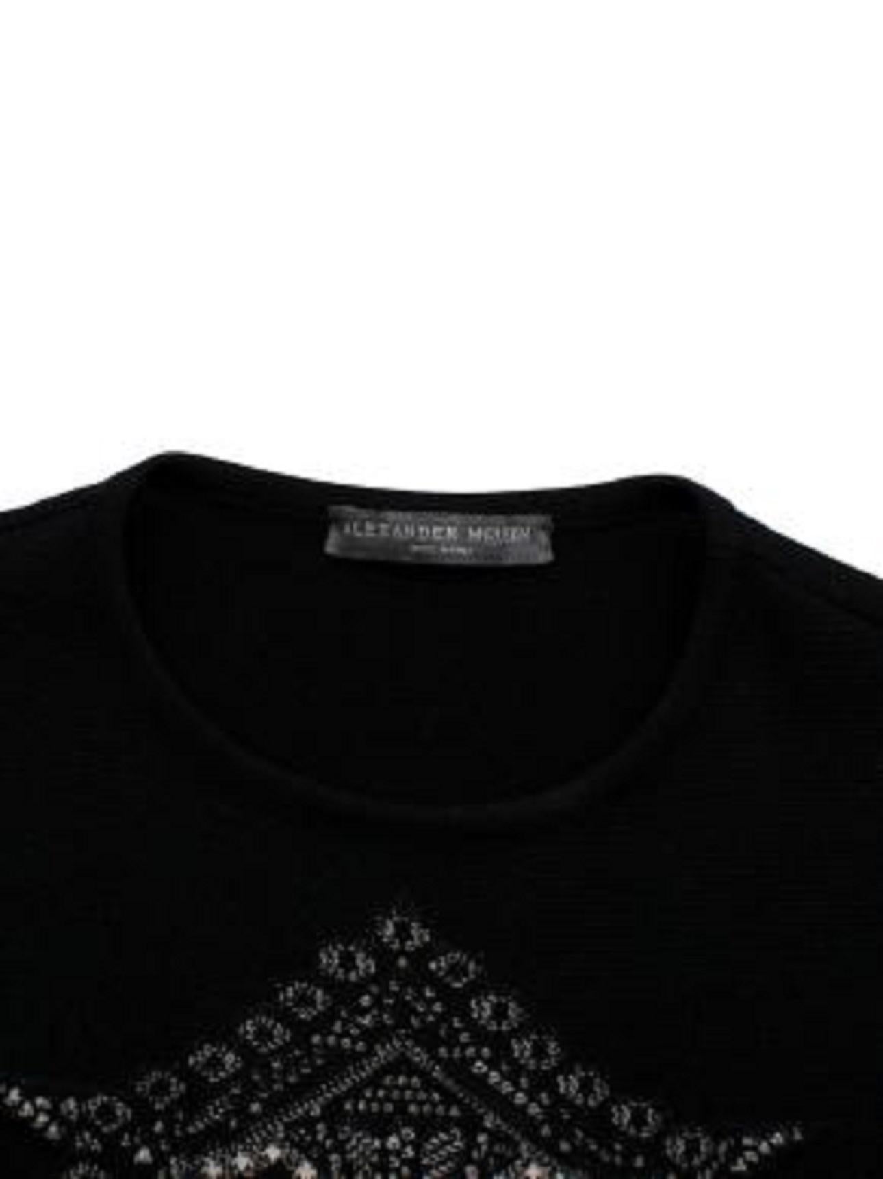 Women's Alexander McQueen Black Fitted Knitted Dress For Sale