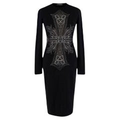 Alexander McQueen Black Fitted Knitted Dress
