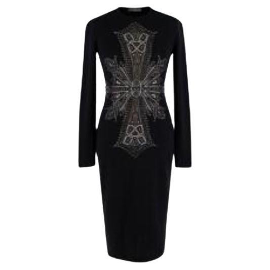 Alexander McQueen Black Fitted Knitted Dress For Sale