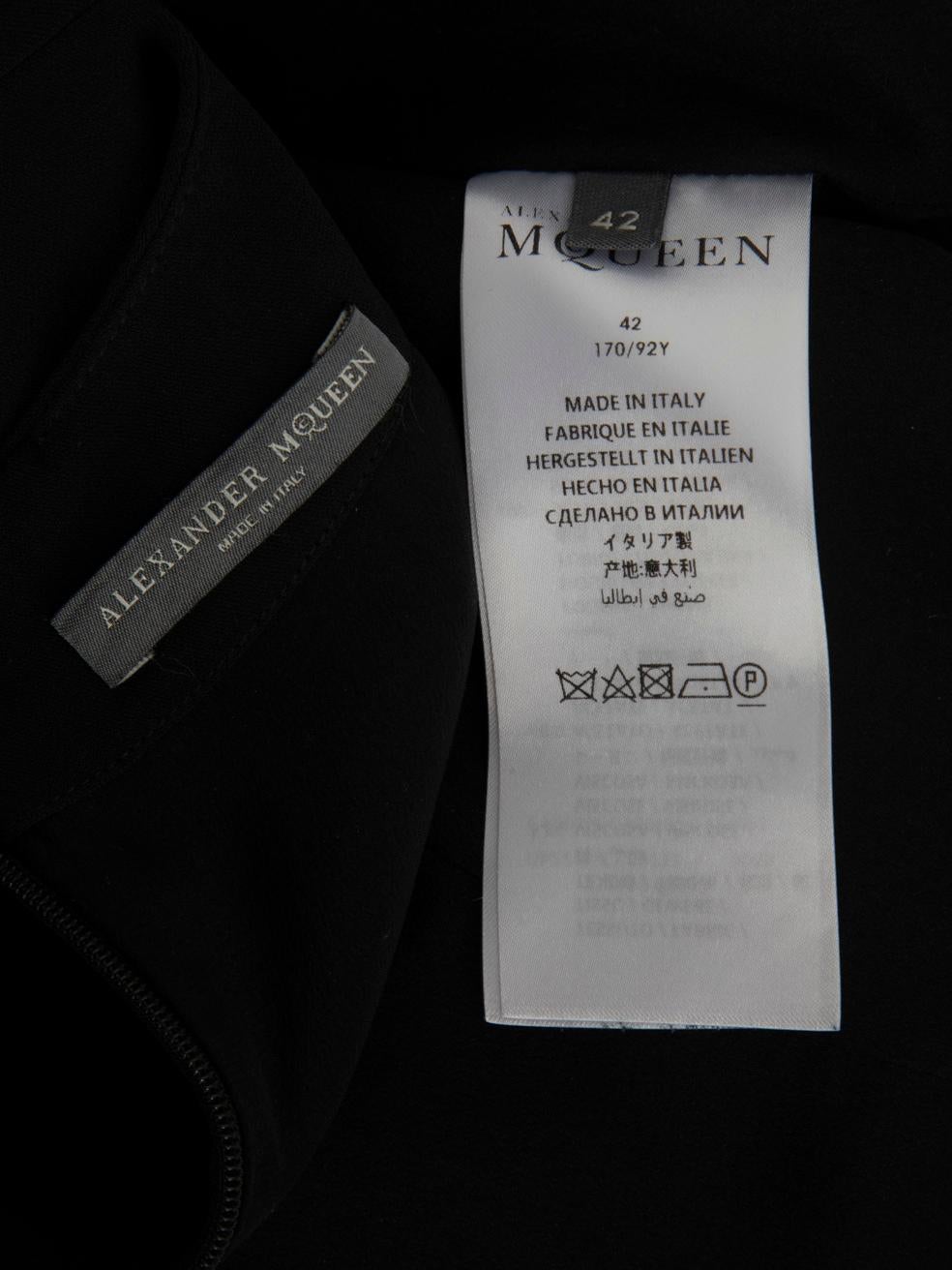 Women's Alexander McQueen Black Flared Short Sleeve Dress Size M For Sale