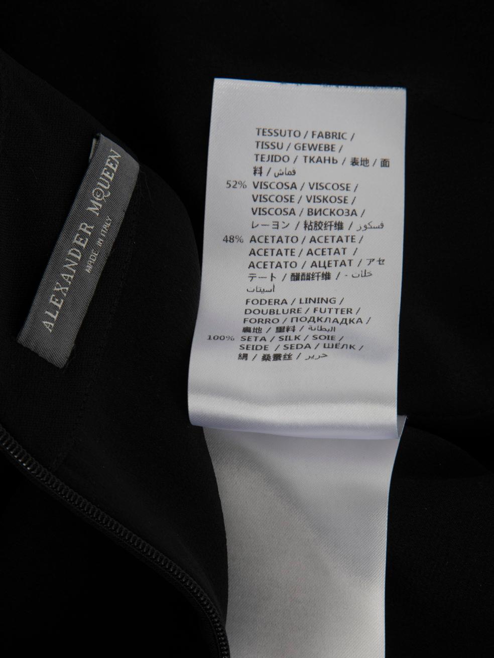 Alexander McQueen Black Flared Short Sleeve Dress Size M For Sale 1