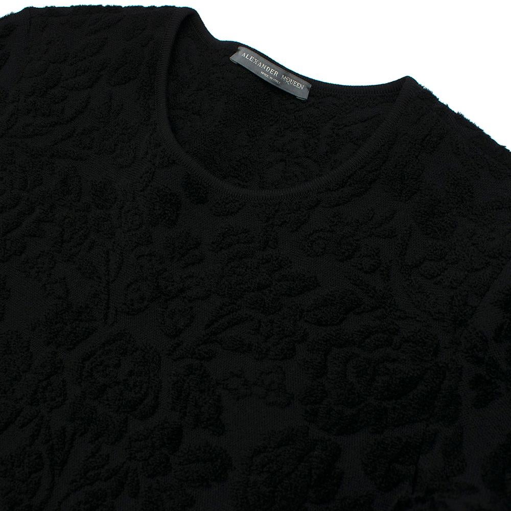 Alexander McQueen Black Flocked Velvet Dress SIZE S 1