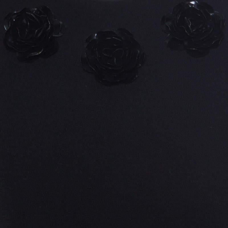 Alexander McQueen Black Floral Embellished Wool Top S For Sale 3