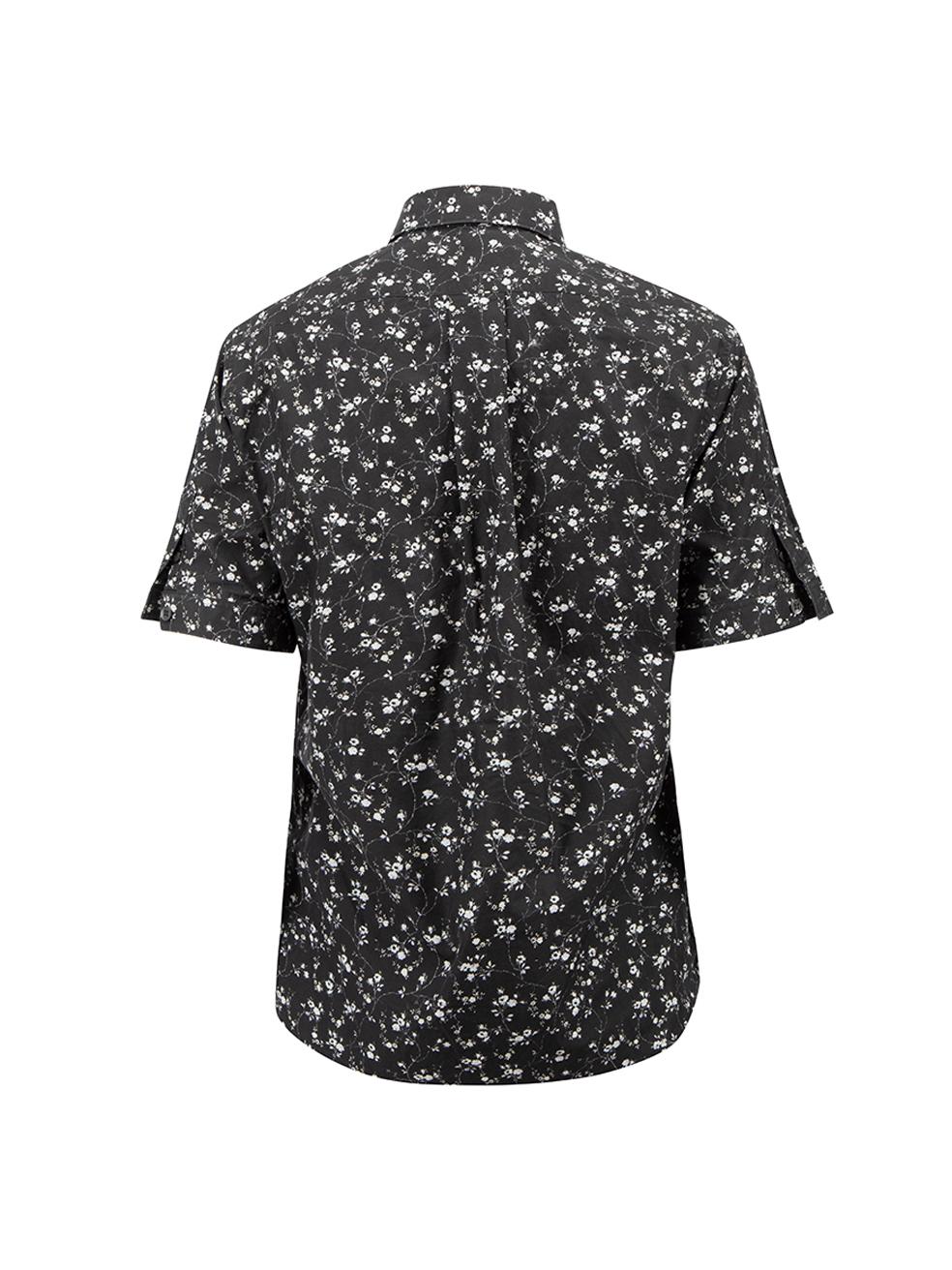 Alexander McQueen Black Floral Short Sleeve Shirt Size M In Good Condition In London, GB