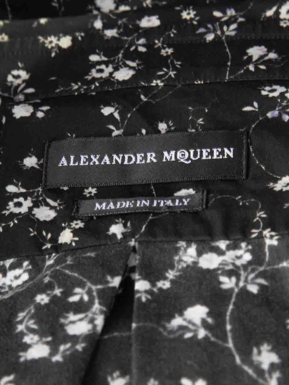 Alexander McQueen Black Floral Short Sleeve Shirt Size M 1