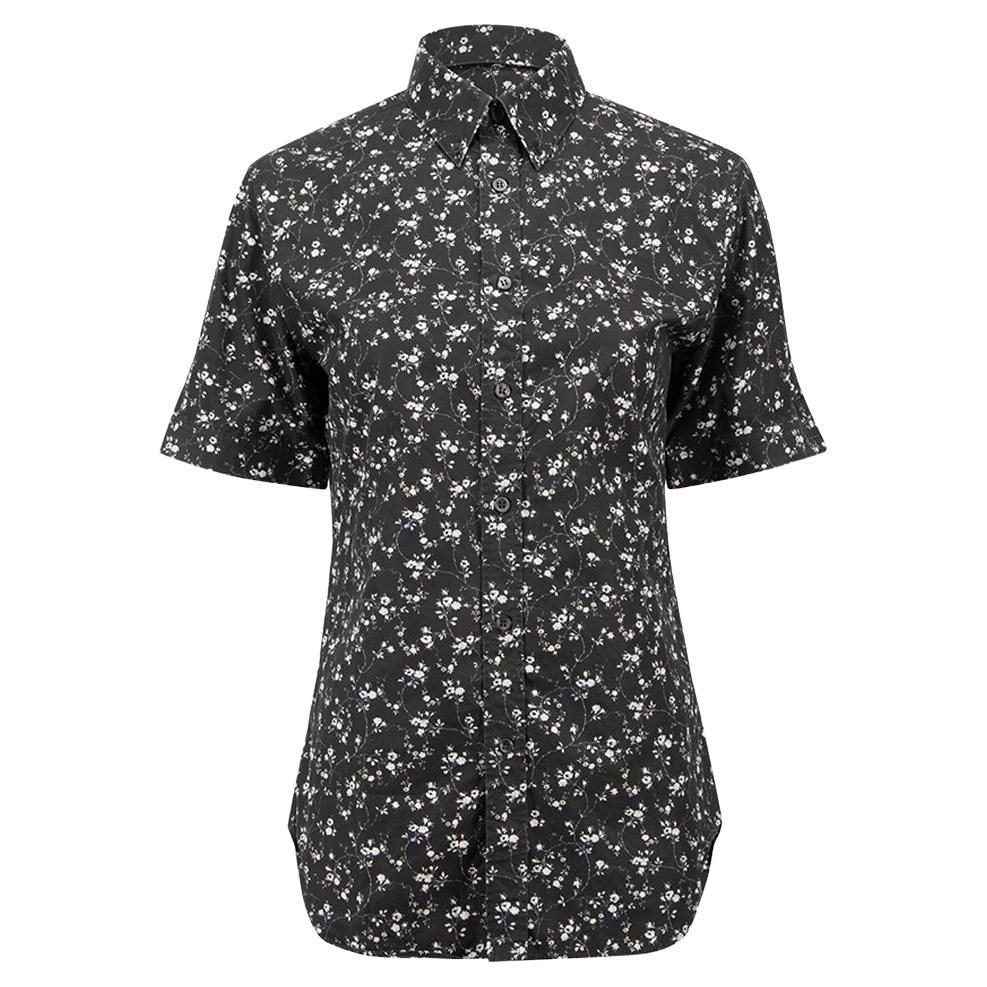 Alexander McQueen Black Floral Short Sleeve Shirt Size M