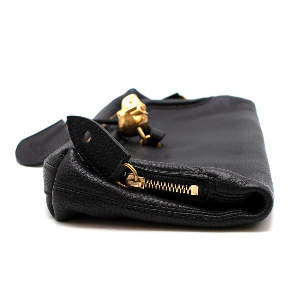 Alexander McQueen Black Foldover Skull Clutch Bag In Excellent Condition For Sale In London, GB