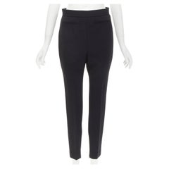ALEXANDER MCQUEEN black front slit pocket cropped trousers IT42 S