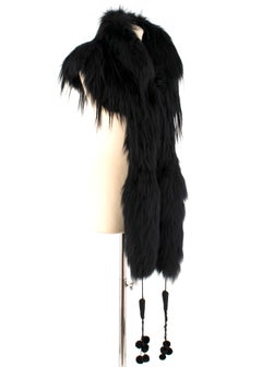 Alexander McQueen Black Fur Cape Scarf