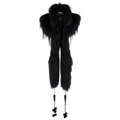 Alexander McQueen Black Fur Cape Scarf	