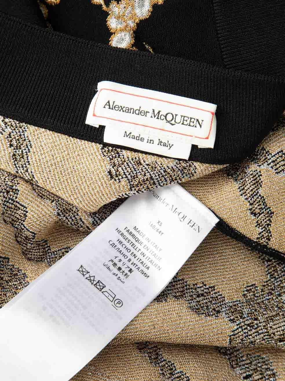 Women's Alexander McQueen Black Glitter Knitted Flared Skirt Size XS