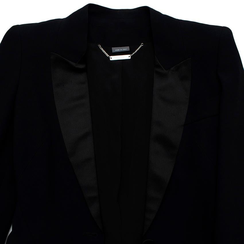 Alexander McQueen Black Grain De Poudre Wool Blazer, size 38, S In Excellent Condition For Sale In London, GB