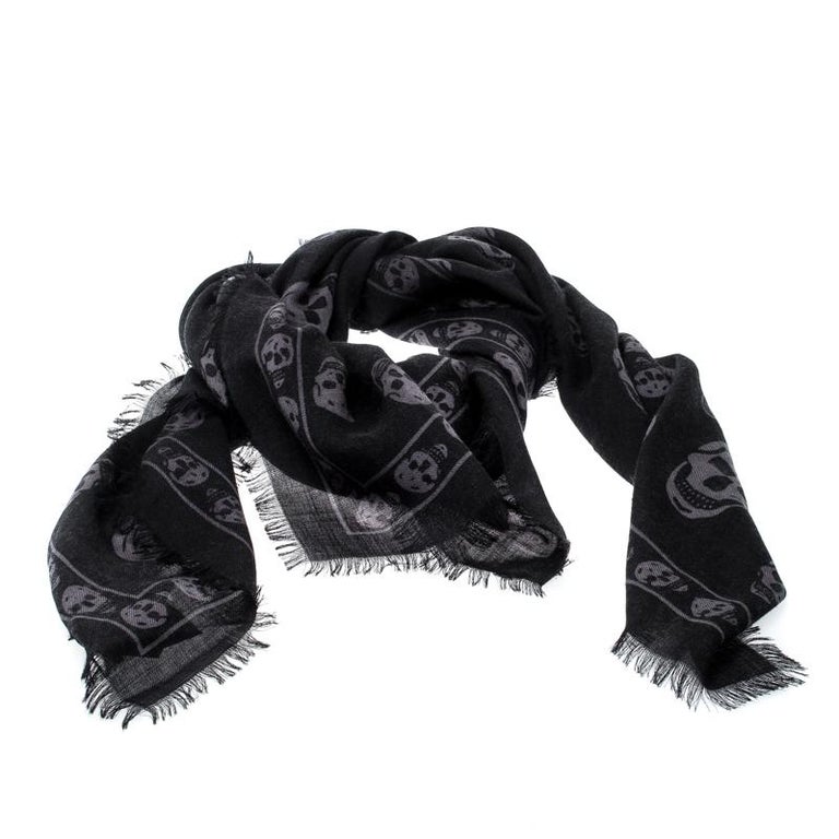 Alexander Mcqueen Black And Grey Skull Print Cashmere Scarf For Sale At 1stdibs Skull Cashmere Scarf Alexander Mcqueen Grey Skull Scarf Alexander Mcqueen Skull Scarf Grey