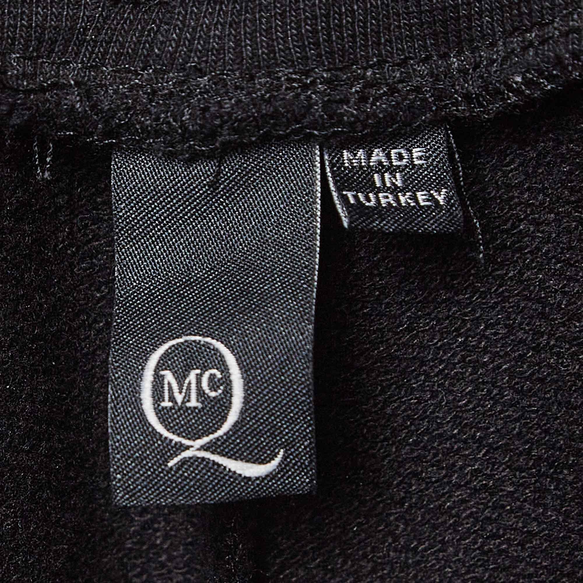 Alexander McQueen Black Heavy Knit Zipper Detail Joggers M For Sale 1