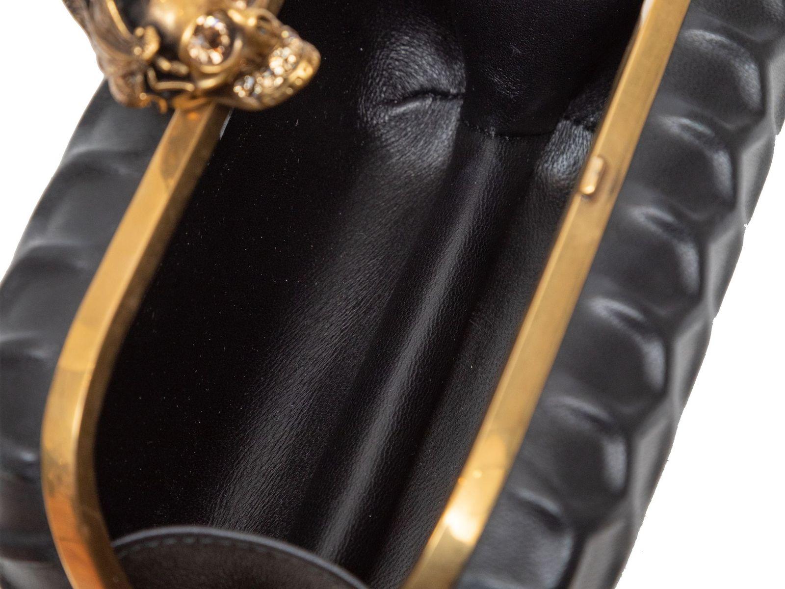 Alexander McQueen Black Honeycomb Leather Clutch In Good Condition In New York, NY