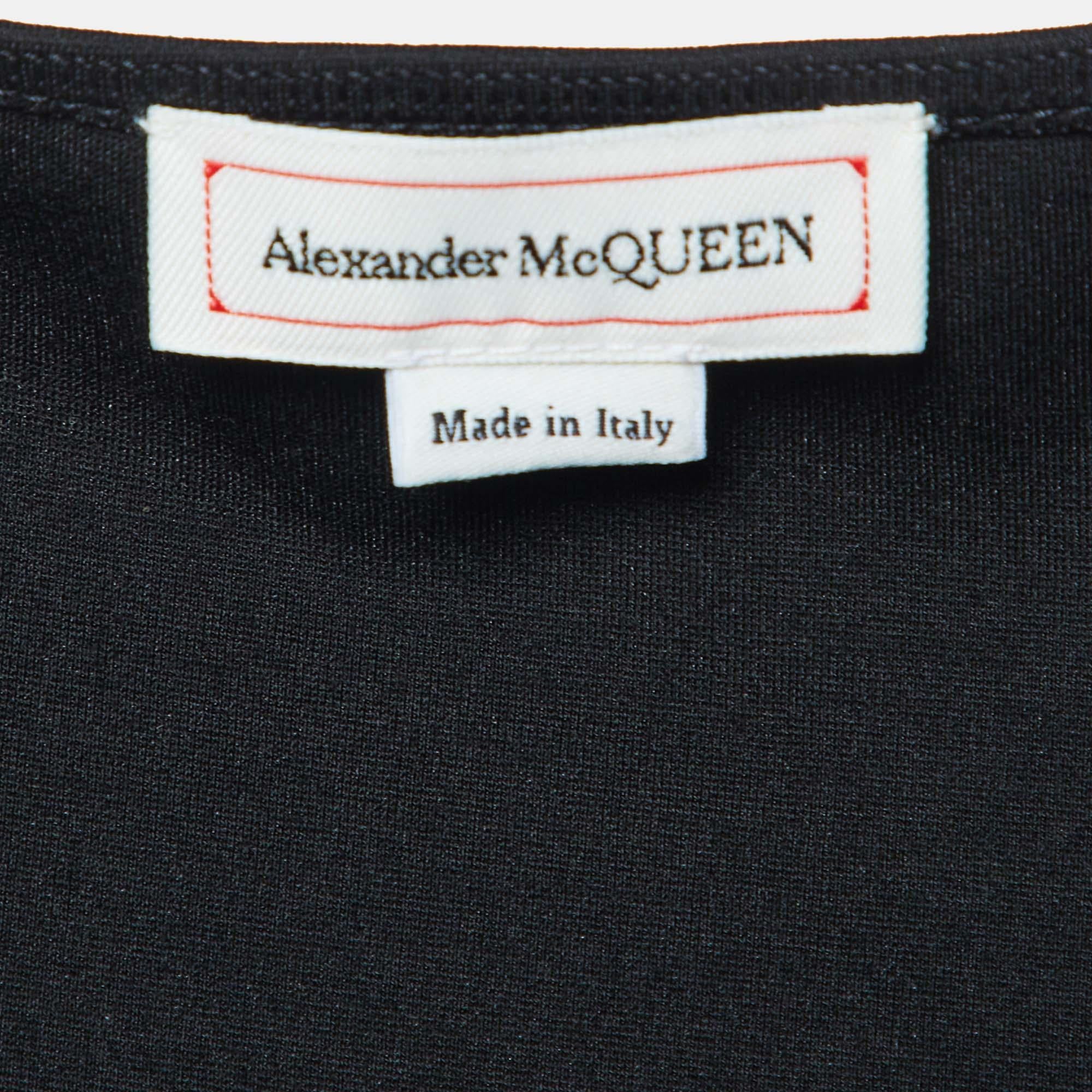 Women's Alexander McQueen Black Jersey Full Sleeves Bodysuit L