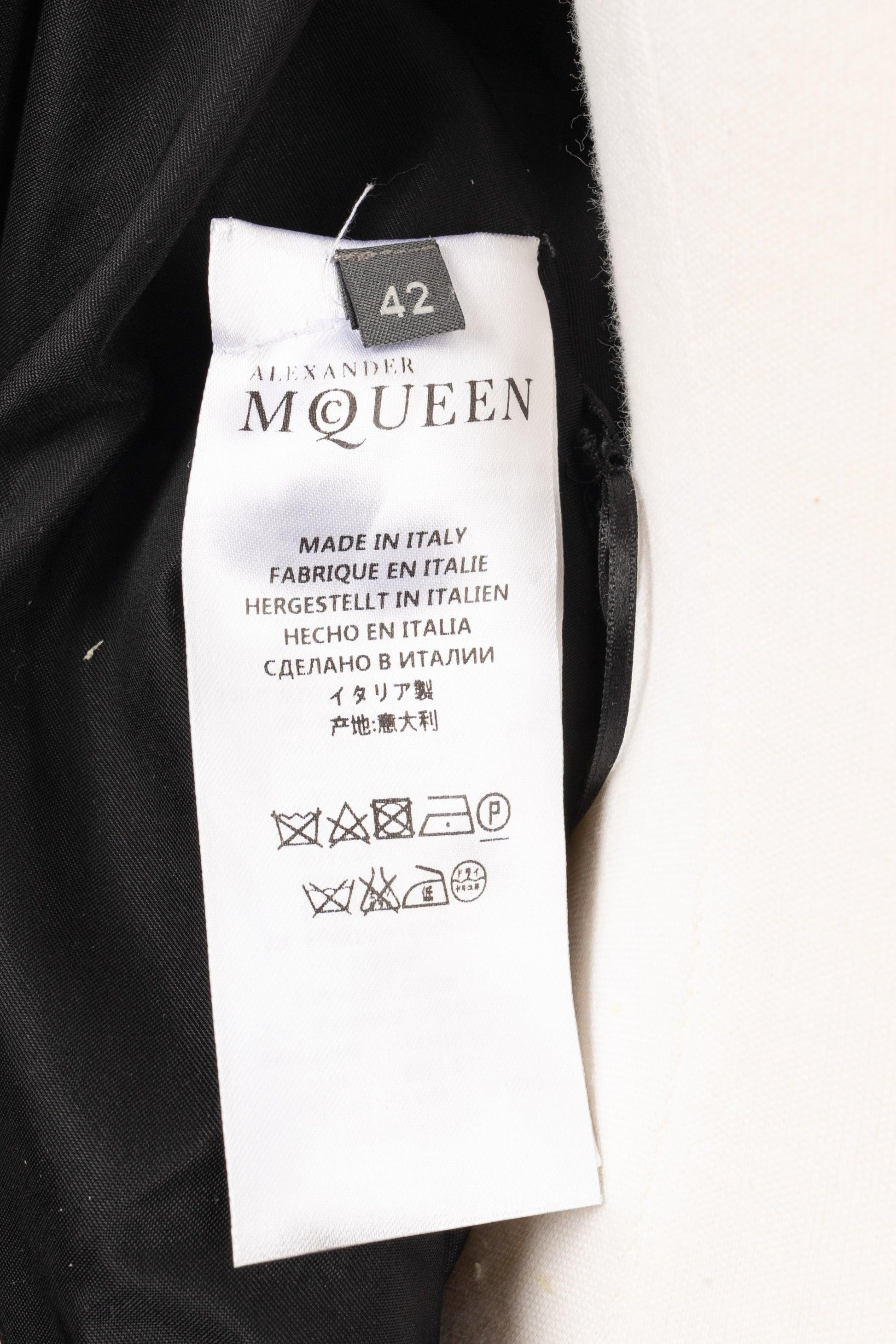 Alexander Mcqueen Black Jersey Long Dress Embroidered 5