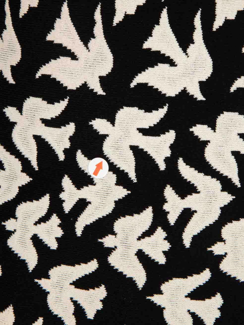 Alexander McQueen Black Knit Bird Print Dress Size M For Sale 1