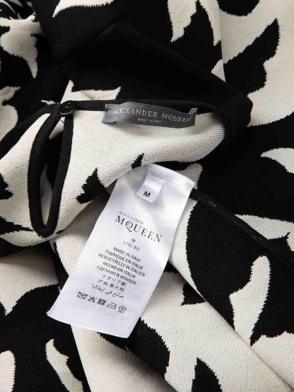 Alexander McQueen Black Knit Bird Print Dress Size M For Sale 3