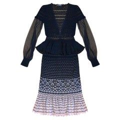 ALEXANDER McQueen BLACK KNIT DRESS w/TRANSPARENT SLEEVES 40 - 4