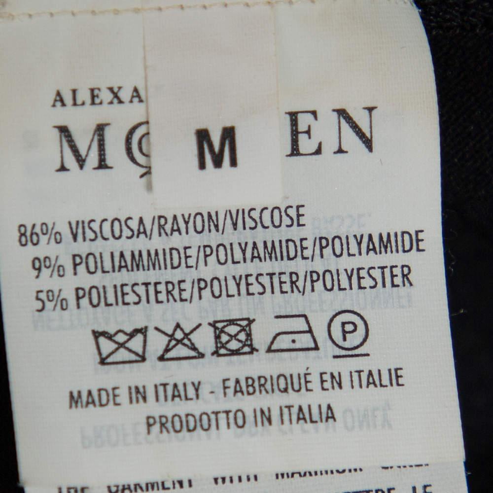 Women's Alexander McQueen Black Knit Embellished Neck Detail Sleeveless Sheath Dress M For Sale