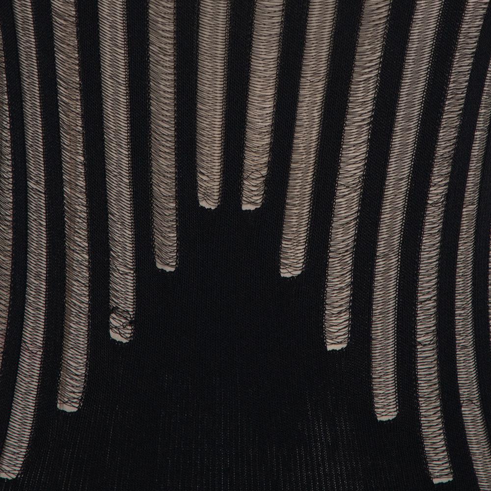 Alexander McQueen Black Knit Sheer Detail Sleeveless Maxi Dress S 1