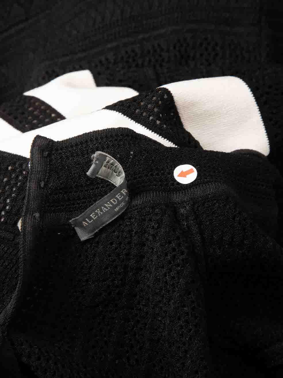 Alexander McQueen Black Knit Stripe Mini Dress Size XS For Sale 1