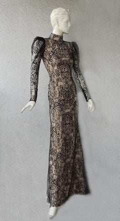 Alexander McQueen Black Lace Butterfly Dress Gown