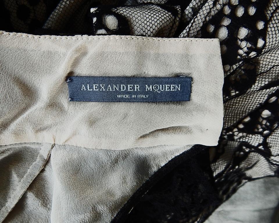 Alexander McQueen Black Lace Butterfly Dress Gown For Sale 4