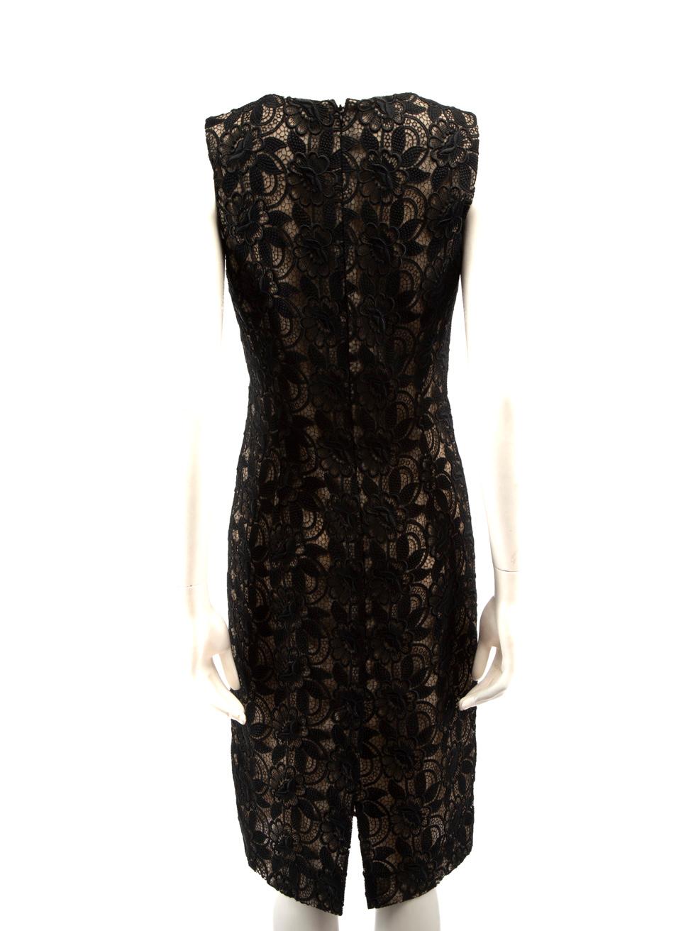 Alexander McQueen Black Lace Round Neck Dress Size M In Good Condition In London, GB