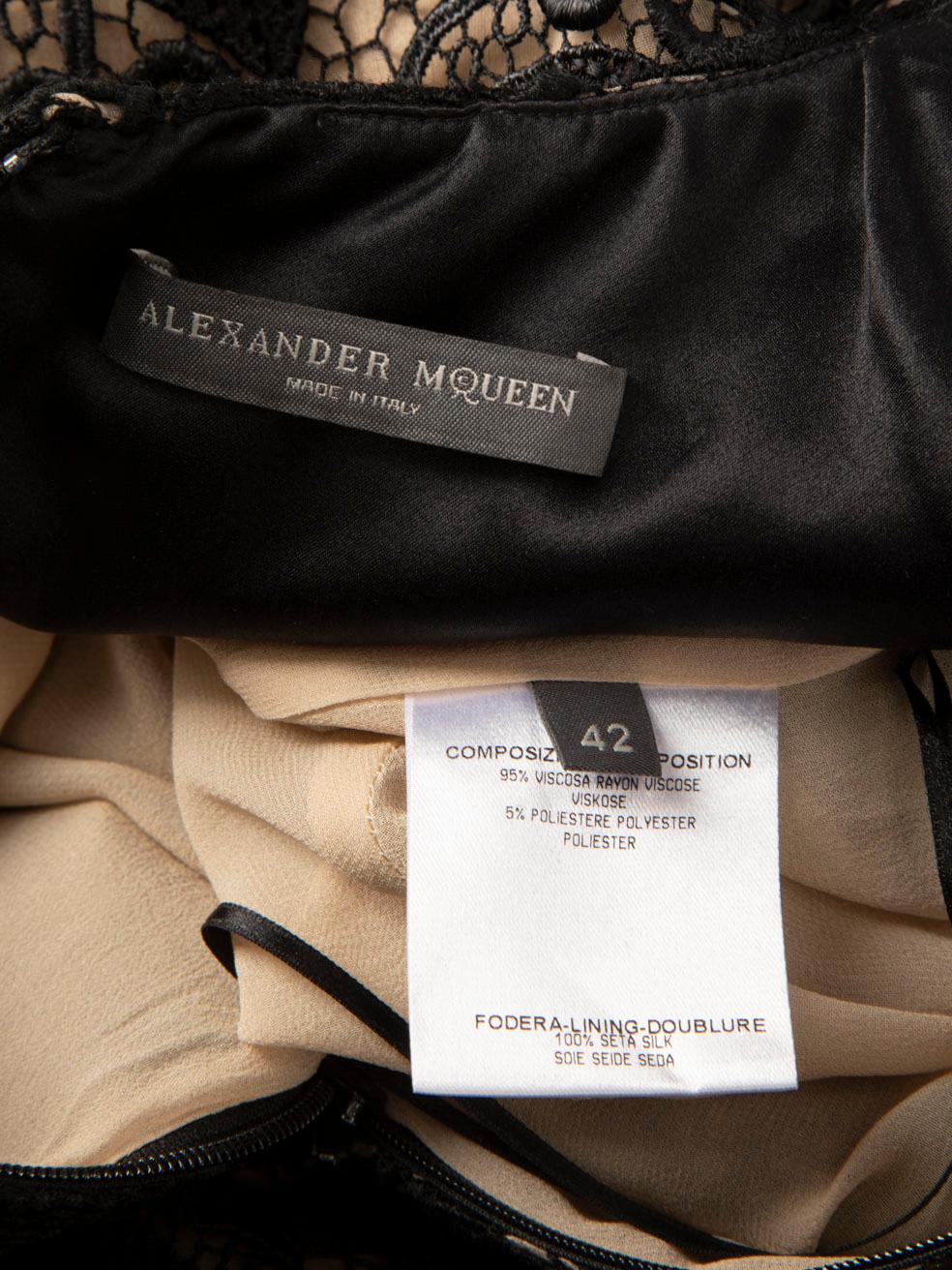 Alexander McQueen Black Lace Round Neck Dress Size M 1
