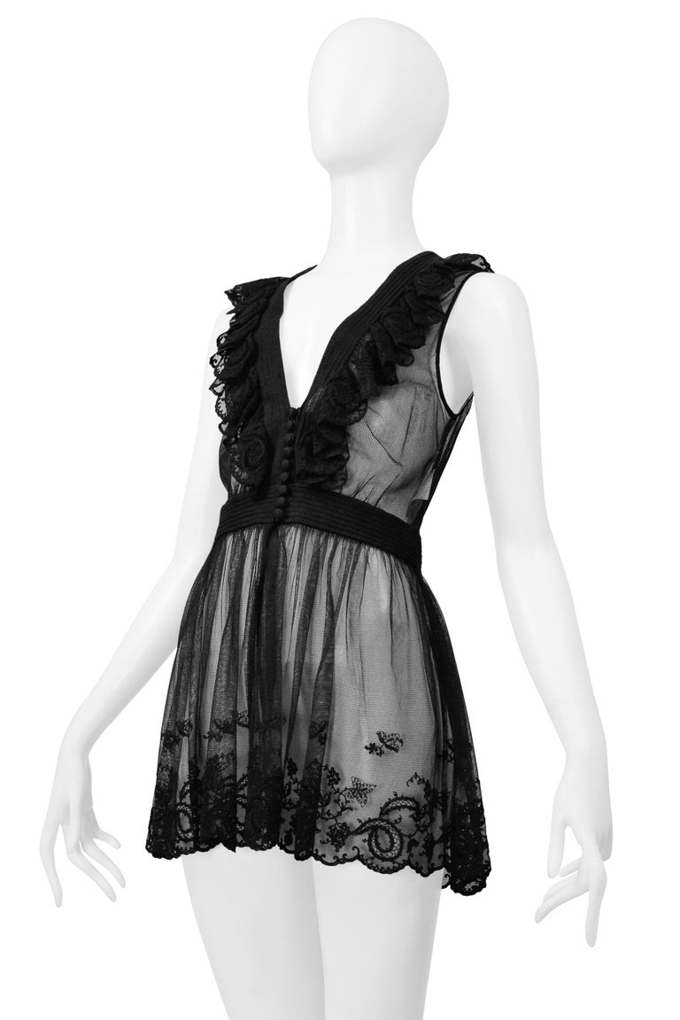chinese dress ladies ALEXANDER MCQUEEN BLACK LACE SHEER MINI TEDDY 2018 main image 0