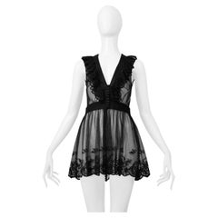 Alexander Mcqueen Black Lace Sheer Mini Teddy 2018