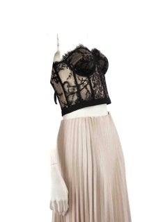 Alexander McQueen Black Lace Strapless Bustier Size M