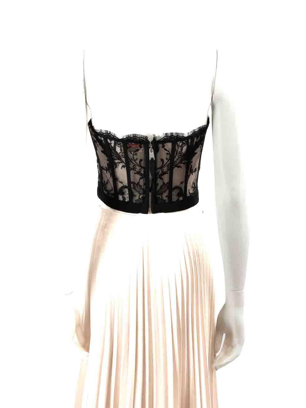 Alexander McQueen Black Lace Strapless Bustier Size M In Good Condition In London, GB