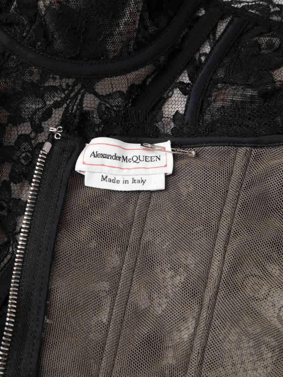 Women's Alexander McQueen Black Lace Strapless Bustier Size M