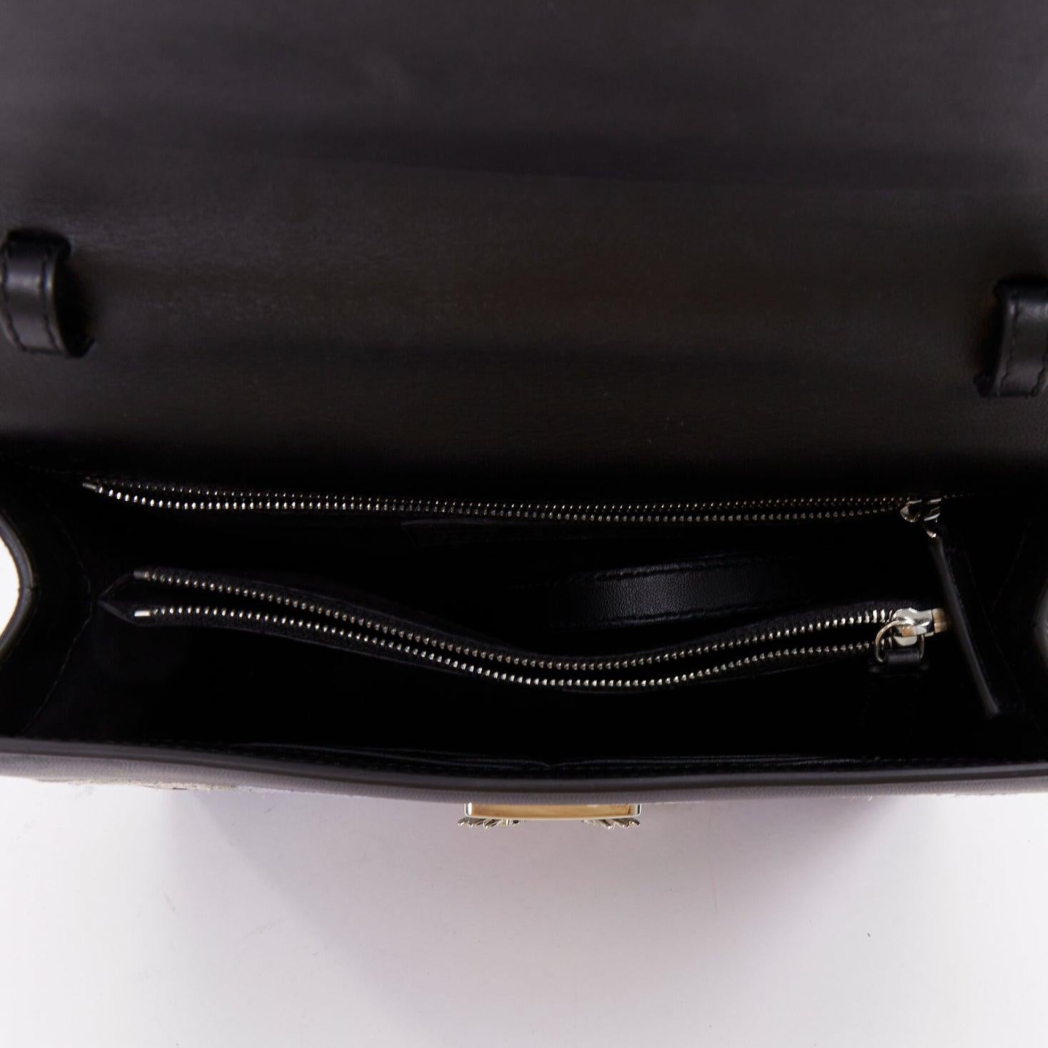 ALEXANDER MCQUEEN Schwarzes Lammleder, floral bestickt, 2-Wege-Satchel-Tasche im Angebot 5