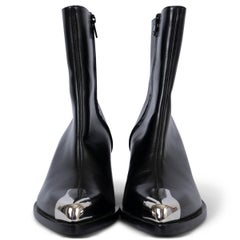 ALEXANDER MCQUEEN black leather 2022 BOXCAR Ankle Boots Shoes 40