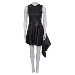 Alexander McQueen Black Leather Asymmetric Dress Sz.40 IT