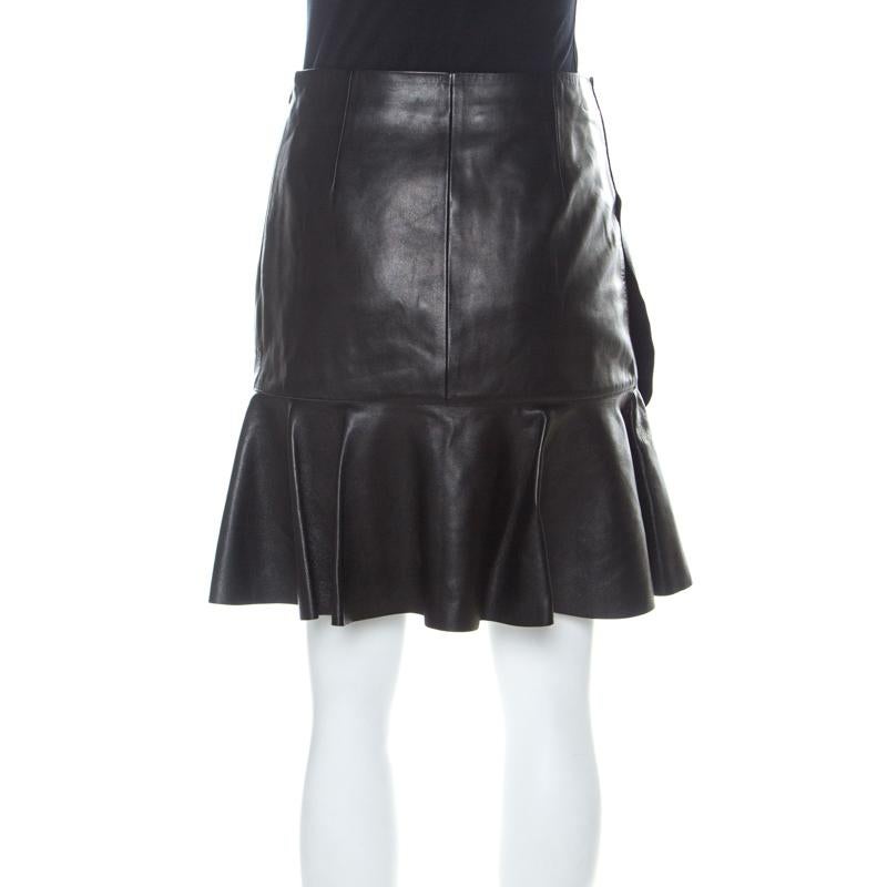 alexander mcqueen leather skirt