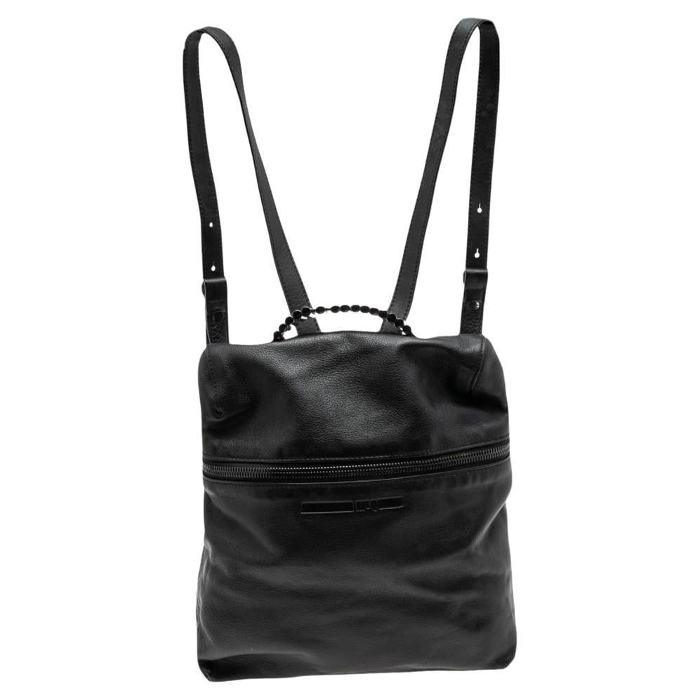 Alexander McQueen Black Leather Backpack