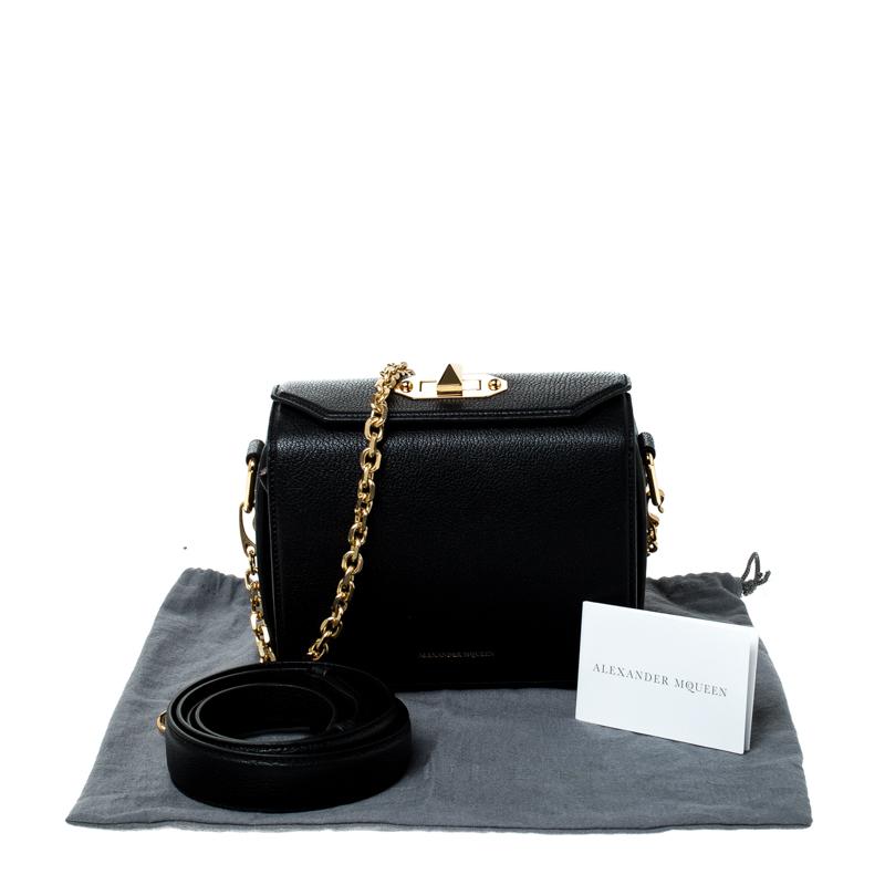 Alexander McQueen Black Leather Box 19 Shoulder Bag 8