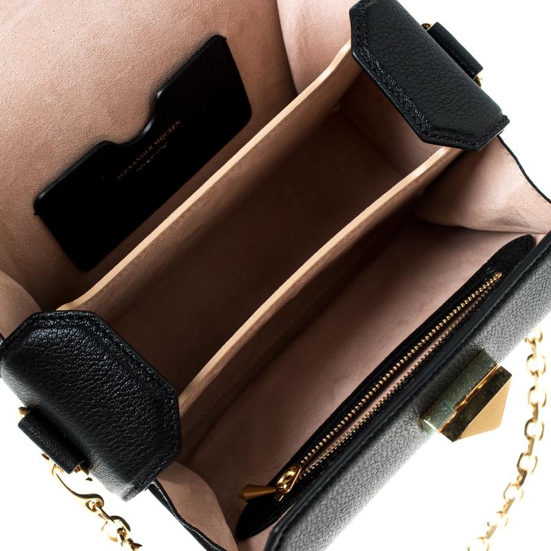 Alexander McQueen Black Leather Box 19 Shoulder Bag 3
