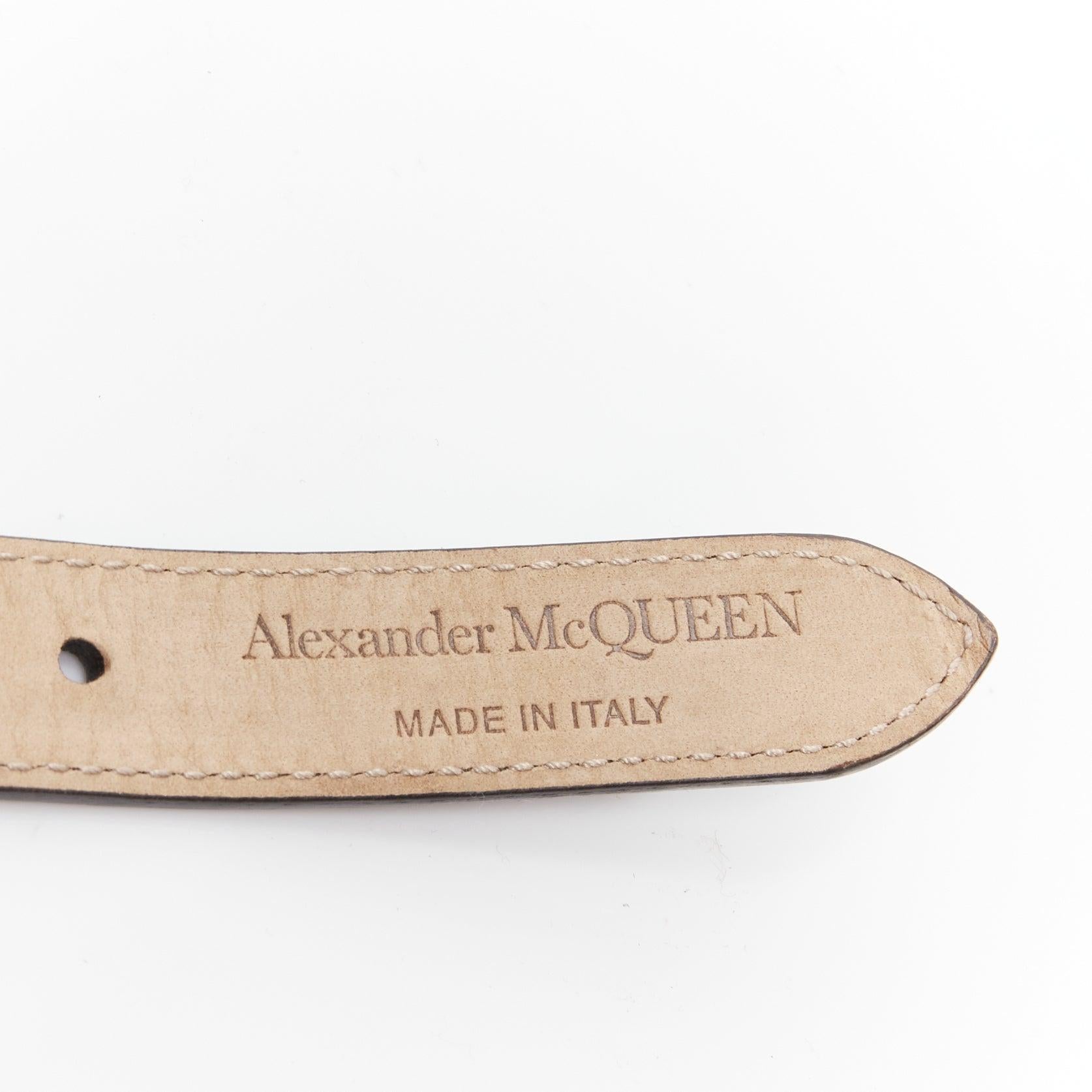 ALEXANDER MCQUEEN black leather braided detail double wrap belt 80cm For Sale 3