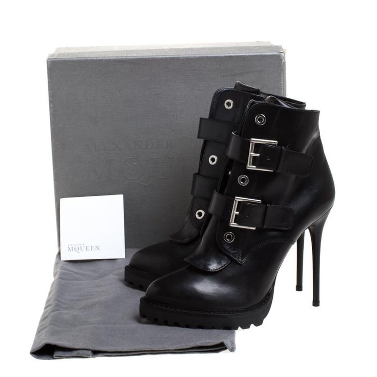 Leather boots Alexander McQueen Black size 38 EU in Leather - 37025645