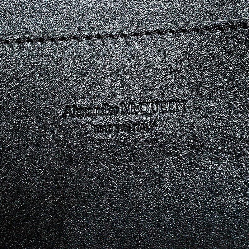 Women's Alexander McQueen Black Leather De Manta Tote