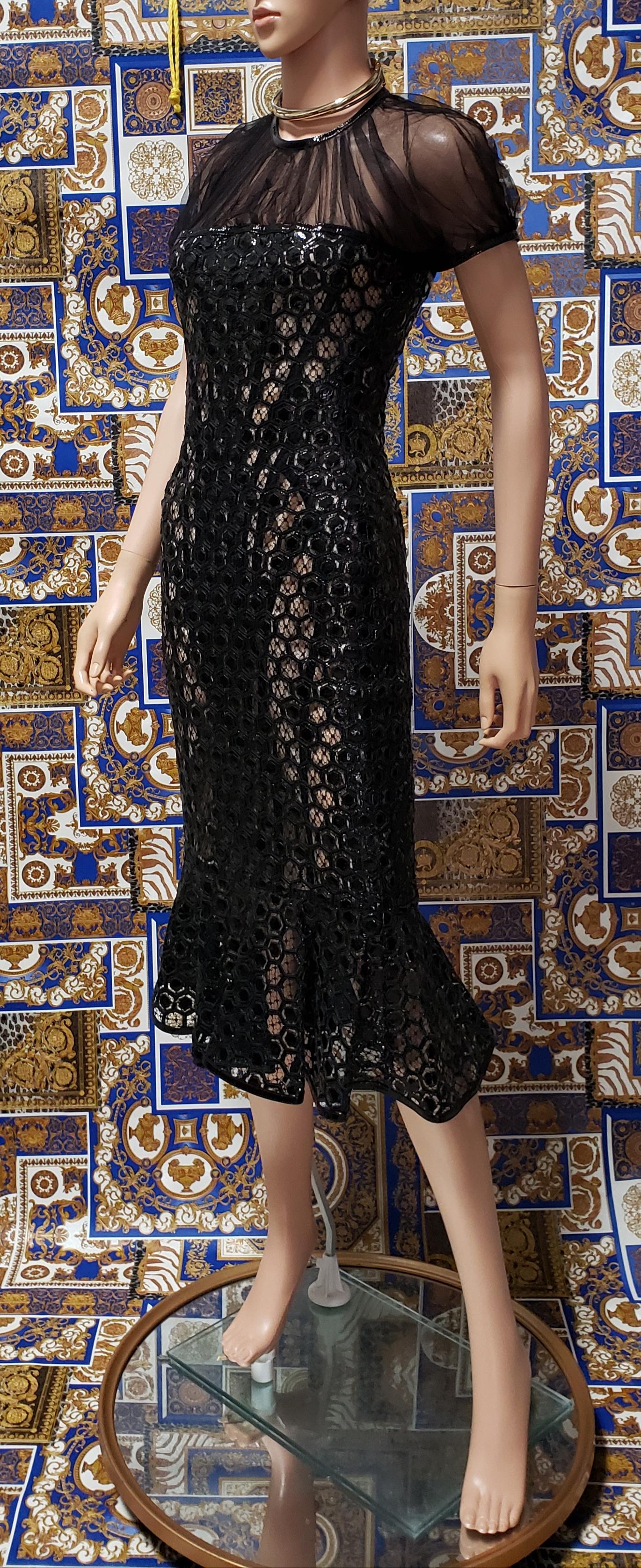 Alexander Mcqueen black leather dress 