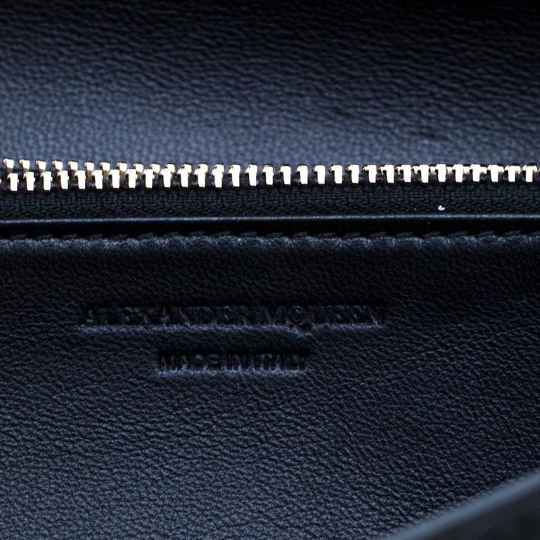 Alexander McQueen Black Leather Eyelet and Stud Wallet On Chain For ...