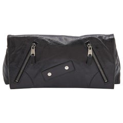 Alexander McQueen Black Leather Faithful Glove Clutch