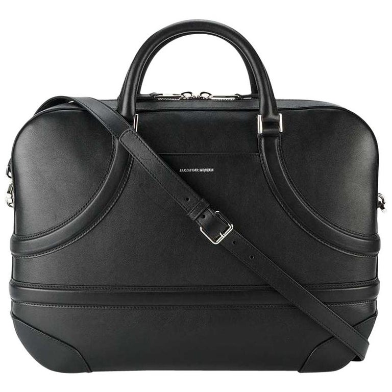 Alexander Mcqueen Black Leather Harness Briefcase Italy For Sale at 1stdibs